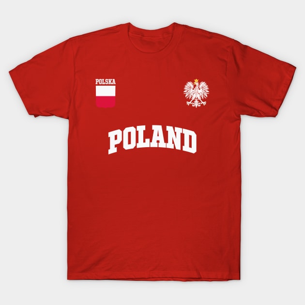 Retro Poland Fan Polish Polska Flag T-Shirt by USProudness